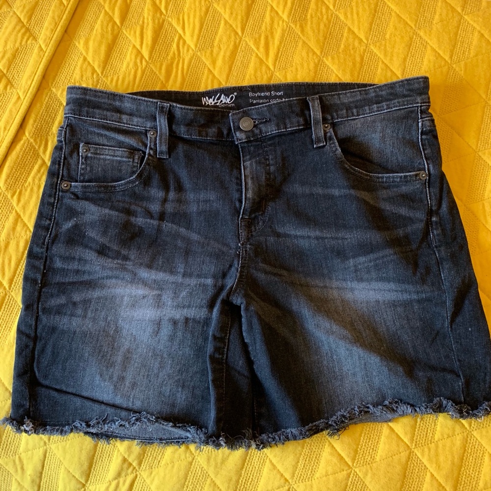 Black cut off Jean shorts, size 12, boyfriend cut